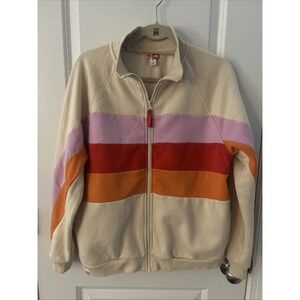 LEGO Target Collab Color Block Stripe Zip-Up Sweatshirt Jacket Sz XL Retro Style